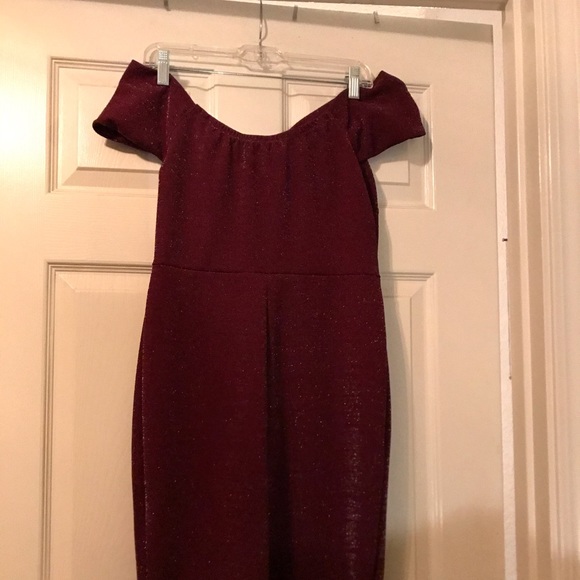 Glow passion maroon mini dress. - Picture 3 of 5